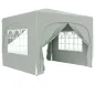 Gazebo de Jardín 3x3m Plegable con Altura Ajustable, Protección UPF50+ y Bolsa, Gris Claro