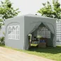 Gazebo de Jardín 3x3m Plegable con Altura Ajustable, Protección UPF50+ y Bolsa, Gris Claro