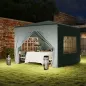 Gazebo de Jardín 3x3m Plegable con Altura Ajustable, Protección UPF50+ y Bolsa, Gris Claro