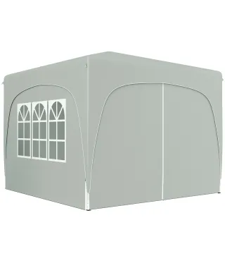 Gazebo de Jardín 3x3m Plegable con Altura Ajustable, Protección UPF50+ y Bolsa, Gris Claro