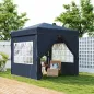 Carpa Plegable Pop-up 2,5x2,5 m con 4 Paredes Laterales Anti-UV Altura Ajustable y Bolsa de Transporte Azul Oscuro