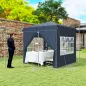 Carpa Plegable Pop-up 2,5x2,5 m con 4 Paredes Laterales Anti-UV Altura Ajustable y Bolsa de Transporte Azul Oscuro