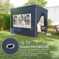 Carpa Plegable Pop-up 2,5x2,5 m con 4 Paredes Laterales Anti-UV Altura Ajustable y Bolsa de Transporte Azul Oscuro