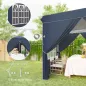 Carpa Plegable Pop-up 2,5x2,5 m con 4 Paredes Laterales Anti-UV Altura Ajustable y Bolsa de Transporte Azul Oscuro