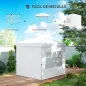 Carpa Plegable Pop-up 2,5x2,5 m con 4 Paredes Laterales Anti-UV Altura Ajustable y Bolsa de Transporte Blanco