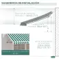 Toldo Manual Retráctil 295x250cm Ángulo Ajustable con Manivela para Exterior Balcón Jardín Terraza Verde