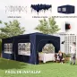 Cenador Plegable 3x6 m Gazabo con Paneles Laterales UPF50+ Altura Ajustable Bolsa de Transporte Azul Oscuro