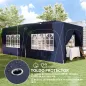 Cenador Plegable 3x6 m Gazabo con Paneles Laterales UPF50+ Altura Ajustable Bolsa de Transporte Azul Oscuro