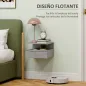 2 Mesitas de Noche Flotantes con 1 Cajón y Estante Abierto Diseño Moderno 35x32x22,5 cm Gris