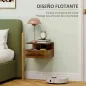 2 Mesitas de Noche Flotantes con 1 Cajón y Estante Abierto Diseño Moderno 35x32x22,5 cm Marrón Rústico
