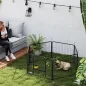 Parque para Perros de 6 Paneles de 60 cm de Altura con Puerta para Interior y Exterior Negro