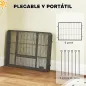Parque para Perros de 6 Paneles de 60 cm de Altura con Puerta para Interior y Exterior Negro
