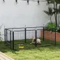 Parque para Perros de 6 Paneles de 60 cm de Altura con Puerta para Interior y Exterior Negro