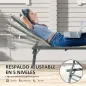 Juego de 2 Tumbonas Plegables Reclinables en 5 Posiciones con Estructura Metálica y Asiento de Malla Transpirable Crema