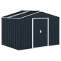 Cobertizo de Jardín 4,9 m² 277x195x192 cm con 2 Puertas Corredizas Base Refuerzo (Suelo NO Incluido) Gris Oscuro
