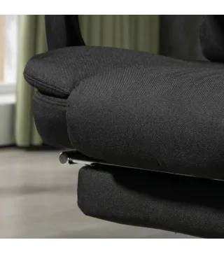 Silla de Oficina con 6 Puntos de Masaje Función de Calentamiento Reposapiés y Control Remoto 65x70x111-119 cm Negro