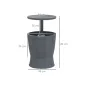 Mesa Nevera para Exterior 41 L 3 en 1 Cool Bar Mesa Auxiliar con Altura Ajustable Cubo de Hielo Tapa Elevable Gris
