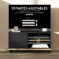 Mueble TV con Ruedas Mueble de Salón Mesa para Televisores de 42 Pulgadas con Puerta y 2 Estantes 80x45x41 cm Negro