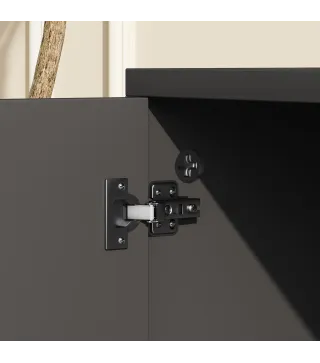 Mueble TV con Ruedas Mueble de Salón Mesa para Televisores de 42 Pulgadas con Puerta y 2 Estantes 80x45x41 cm Negro