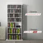 Estantería para CDs y DVDs Estrecha con 8 Compartimentos Estantes Ajustables 58x24x126,3 cm Blanco