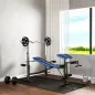 Banco de Musculación con Respaldo Ajustable y Soporte para Barras Regulable para Entrenamiento en Casa Gimnasio Negro