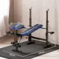 Banco de Musculación con Respaldo Ajustable y Soporte para Barras Regulable para Entrenamiento en Casa Gimnasio Negro