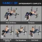 Banco de Musculación con Respaldo Ajustable y Soporte para Barras Regulable para Entrenamiento en Casa Gimnasio Negro