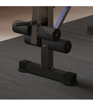 Banco de Musculación con Respaldo Ajustable y Soporte para Barras Regulable para Entrenamiento en Casa Gimnasio Negro