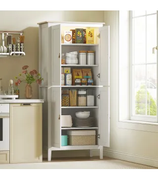 Alacena de Cocina Alta con Luz LED Sensor de Movimiento Iluminación Regulable en 3 Colores Blanco