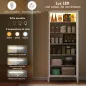 Alacena de Cocina Alta con Luz LED Sensor de Movimiento Iluminación Regulable en 3 Colores Blanco