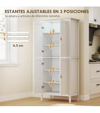 Alacena de Cocina Alta con Luz LED Sensor de Movimiento Iluminación Regulable en 3 Colores Blanco