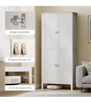 Alacena de Cocina Alta con Luz LED Sensor de Movimiento Iluminación Regulable en 3 Colores Blanco