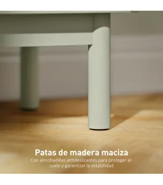 Mesilla de Noche con Puerta de Ratán Estante Ajustable y Patas de Madera Estilo Bohemio 40x35x58 cm Verde Claro