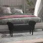 Banco Pie de Cama, Taburete Pie de Cama Tapizado en Lona con Patas de Madera, Reposabrazos y Asiento Acolchado, Estilo Moderno, Banco Pie de Cama, Taburete Pie de Cama Tapizado en Lona con Patas de Madera, Reposabrazos y Asiento Acolchado, Estilo Moderno,