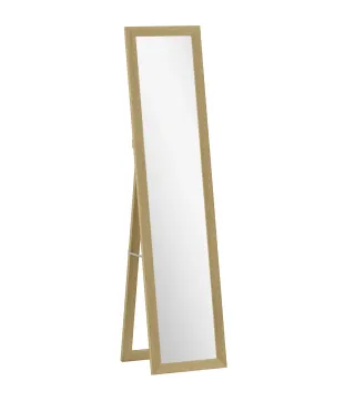 Espejo de Cuerpo Entero 157x37 cm con Marco de MDF Espejo de Pie Inclinado o Colgante Roble