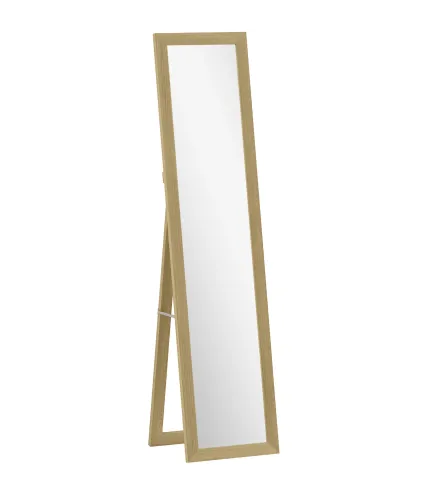 Espejo de Cuerpo Entero 157x37 cm con Marco de MDF Espejo de Pie Inclinado o Colgante Roble