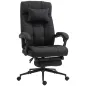 Silla de Escritorio Reclinable con Altura Ajustable Reposapiés Reposacabezas y Reposabrazos 66x76x112-120 cm Negro
