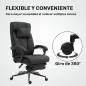 Silla de Escritorio Reclinable con Altura Ajustable Reposapiés Reposacabezas y Reposabrazos 66x76x112-120 cm Negro