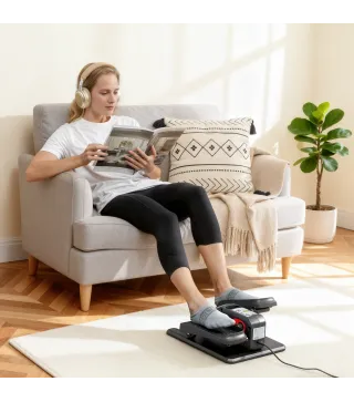 Mini Elíptica Eléctrica Silencioso con 12 Velocidades Modo Manual y Automático Control Remoto y Pantalla LED Negro