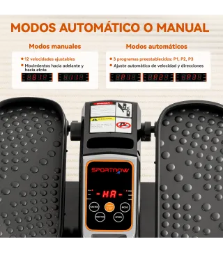 Mini Elíptica Eléctrica Silencioso con 12 Velocidades Modo Manual y Automático Control Remoto y Pantalla LED Negro