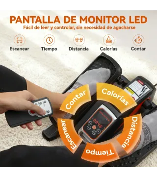 Mini Elíptica Eléctrica Silencioso con 12 Velocidades Modo Manual y Automático Control Remoto y Pantalla LED Negro