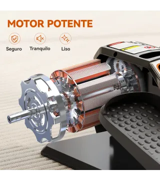 Mini Elíptica Eléctrica Silencioso con 12 Velocidades Modo Manual y Automático Control Remoto y Pantalla LED Negro