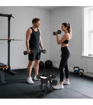 Juego de Mancuernas de 6 Piezas 2 x2 kg 2 x5 kg 2 x8 kg con Soporte de Almacenaje para Entrenamiento en Casa Gimnasio