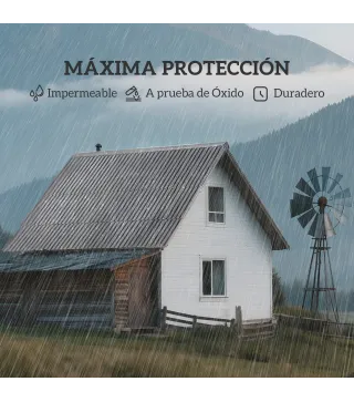 Juego de 12 Paneles para Tejado de Acero Galvanizado 7m² para Caseta de Herramientas Cobertizo 129x45cm Gris Claro