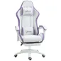 Silla Gaming Silla Gamer de Cuero PU Altura Ajustable Reclinable 135° Reposacabezas y Reposapiés 65x65x121-129 cm Blanco Silla Gaming Silla Gamer de Cuero PU Altura Ajustable Reclinable 135° Reposacabezas y Reposapiés 65x65x121-129 cm Blanco