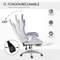 Silla Gaming Silla Gamer de Cuero PU Altura Ajustable Reclinable 135° Reposacabezas y Reposapiés 65x65x121-129 cm Blanco Silla Gaming Silla Gamer de Cuero PU Altura Ajustable Reclinable 135° Reposacabezas y Reposapiés 65x65x121-129 cm Blanco