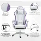 Silla Gaming Silla Gamer de Cuero PU Altura Ajustable Reclinable 135° Reposacabezas y Reposapiés 65x65x121-129 cm Blanco Silla Gaming Silla Gamer de Cuero PU Altura Ajustable Reclinable 135° Reposacabezas y Reposapiés 65x65x121-129 cm Blanco