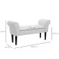 Banco Zapatero Banqueta con Brazos Tapizada tipo Banco de Madera para Dormitorio Salón Recibidor 102x36x51cm Carga 130kg
