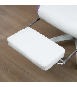 Silla Gaming Silla Gamer de Cuero PU Altura Ajustable Reclinable 135° Reposacabezas y Reposapiés 65x65x121-129 cm Blanco