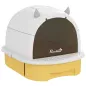 Arenero Cerrado para Gatos con Bandeja Extraíble Filtro de Carbono Pala y Asa Superior 40,5x52x39 cm Amarillo y Blanco Arenero Cerrado para Gatos con Bandeja Extraíble Filtro de Carbono Pala y Asa Superior 40,5x52x39 cm Amarillo y Blanco